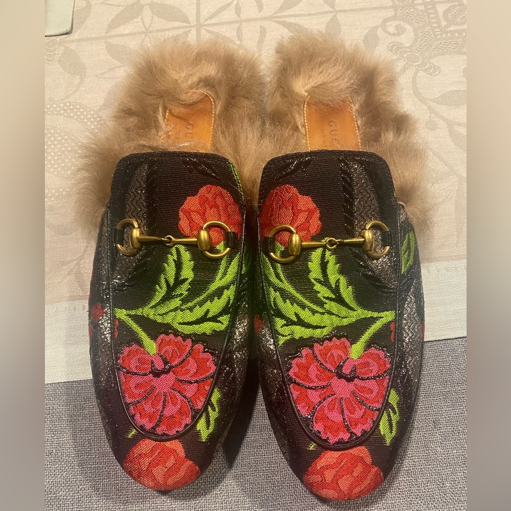 Gucci Brocade Princeton Slides